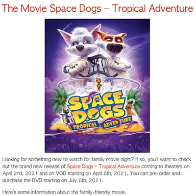 The Movie Space Dogs – Tropical Adventure